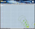 Tropical Storm Leslie forecast track map as of National Hurricane Center discussion number 51