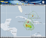 Tropical Storm Melissa forecast track map as of National Hurricane Center discussion number 16
