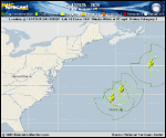 Tropical Depression  forecast track map as of National Hurricane Center discussion number 41