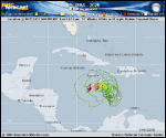 Tropical Storm Melissa forecast track map as of National Hurricane Center discussion number 7