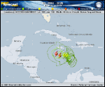 Tropical Storm Melissa forecast track map as of National Hurricane Center discussion number 8