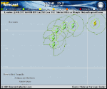 Tropical Storm NADINE forecast track map as of National Hurricane Center discussion number 12