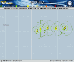Hurricane NADINE forecast track map as of National Hurricane Center discussion number 15