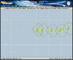 Hurricane NADINE forecast track map as of National Hurricane Center discussion number 17