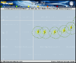 Hurricane NADINE forecast track map as of National Hurricane Center discussion number 18