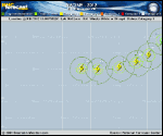 Hurricane NADINE forecast track map as of National Hurricane Center discussion number 19