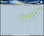 Hurricane NADINE forecast track map as of National Hurricane Center discussion number 21