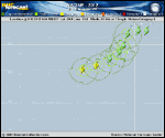 Hurricane NADINE forecast track map as of National Hurricane Center discussion number 22