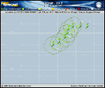 Tropical Storm NADINE forecast track map as of National Hurricane Center discussion number 24