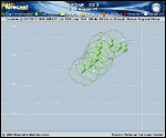 Tropical Storm NADINE forecast track map as of National Hurricane Center discussion number 25