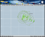 Tropical Storm NADINE forecast track map as of National Hurricane Center discussion number 30