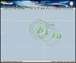 Tropical Storm NADINE forecast track map as of National Hurricane Center discussion number 31