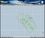 Tropical Storm NADINE forecast track map as of National Hurricane Center discussion number 35