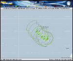 Tropical Storm NADINE forecast track map as of National Hurricane Center discussion number 39