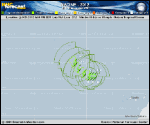 Tropical Storm NADINE forecast track map as of National Hurricane Center discussion number 40
