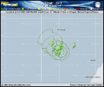 Tropical Storm NADINE forecast track map as of National Hurricane Center discussion number 42