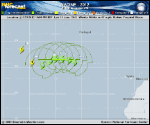 Tropical Storm NADINE forecast track map as of National Hurricane Center discussion number 46
