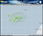 Tropical Storm NADINE forecast track map as of National Hurricane Center discussion number 47
