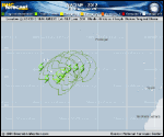 Tropical Storm NADINE forecast track map as of National Hurricane Center discussion number 48
