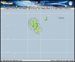 Hurricane NADINE forecast track map as of National Hurricane Center discussion number 68