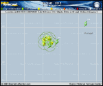 Hurricane NADINE forecast track map as of National Hurricane Center discussion number 70