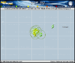 Hurricane NADINE forecast track map as of National Hurricane Center discussion number 71