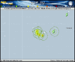 Hurricane NADINE forecast track map as of National Hurricane Center discussion number 73