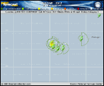 Hurricane NADINE forecast track map as of National Hurricane Center discussion number 74
