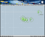 Tropical Storm NADINE forecast track map as of National Hurricane Center discussion number 76