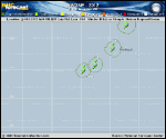 Tropical Storm NADINE forecast track map as of National Hurricane Center discussion number 83