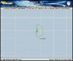 Tropical Depression  forecast track map as of National Hurricane Center discussion number 88