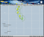 Tropical Storm NADINE forecast track map as of National Hurricane Center discussion number 8