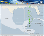 Tropical Depression  forecast track map as of National Hurricane Center discussion number 1