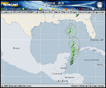 Tropical Depression  forecast track map as of National Hurricane Center discussion number 2