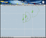 Tropical Storm OSCAR forecast track map as of National Hurricane Center discussion number 6