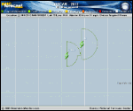 Tropical Storm OSCAR forecast track map as of National Hurricane Center discussion number 8