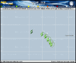 Tropical Storm Nadine forecast track map as of National Hurricane Center discussion number 6