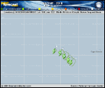 Tropical Storm Nadine forecast track map as of National Hurricane Center discussion number 7