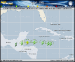 Tropical Storm Nana forecast track map as of National Hurricane Center discussion number 4