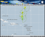 Tropical Storm RAFAEL forecast track map as of National Hurricane Center discussion number 11