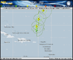 Tropical Storm RAFAEL forecast track map as of National Hurricane Center discussion number 12