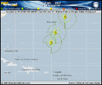Hurricane RAFAEL forecast track map as of National Hurricane Center discussion number 15
