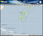 Hurricane RAFAEL forecast track map as of National Hurricane Center discussion number 16
