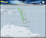 Tropical Storm RAFAEL forecast track map as of National Hurricane Center discussion number 1