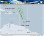 Tropical Storm RAFAEL forecast track map as of National Hurricane Center discussion number 2