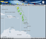 Tropical Storm RAFAEL forecast track map as of National Hurricane Center discussion number 5