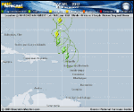 Tropical Storm RAFAEL forecast track map as of National Hurricane Center discussion number 7