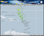 Tropical Storm RAFAEL forecast track map as of National Hurricane Center discussion number 8