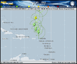 Tropical Storm RAFAEL forecast track map as of National Hurricane Center discussion number 9