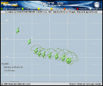 Tropical Storm Paulette forecast track map as of National Hurricane Center discussion number 10